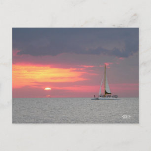 Katamaran Sunset Postcard Postkarte