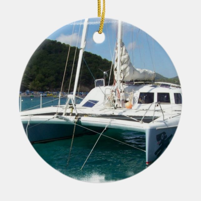 Katamaran-Verzierung Keramik Ornament (Vorne)