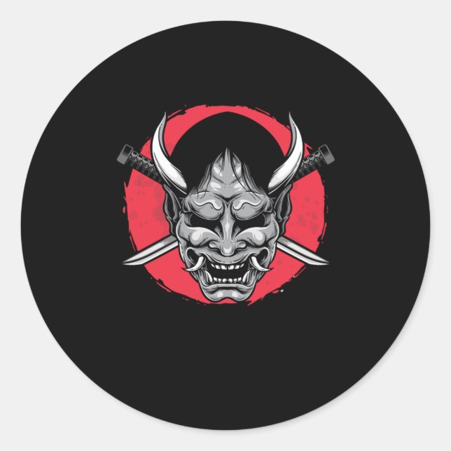 Katana Japan Schwerter Japanisch Art Ninja Samurai Runder Aufkleber (Vorderseite)