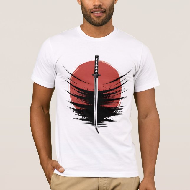 Katana Sword T-Shirt | Japanese Rising Sun, Samura (Vorderseite)
