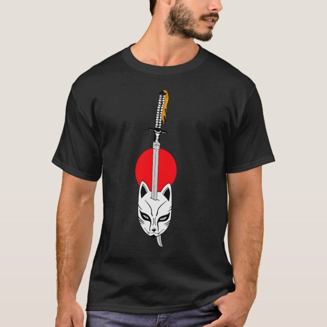 Katana und Maske T-Shirt (Vorderseite)