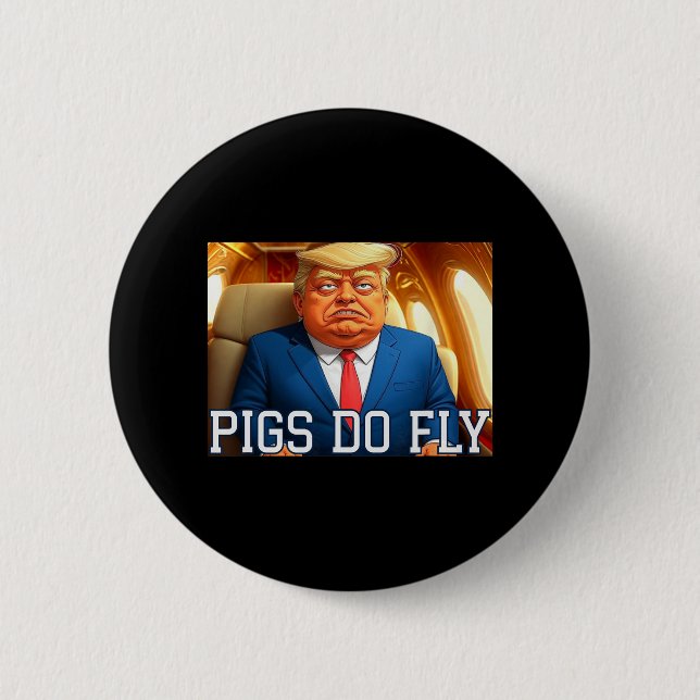Katar ein Lago gegen Trump Katar Flugzeug Schweine Button (Vorderseite)