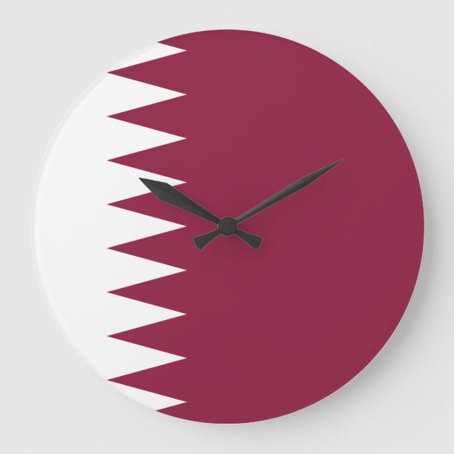 Katar-Flag Große Wanduhr (Vorderseite)