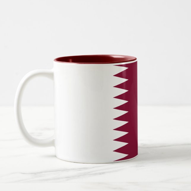 Katar-Flag Zweifarbige Tasse (Links)
