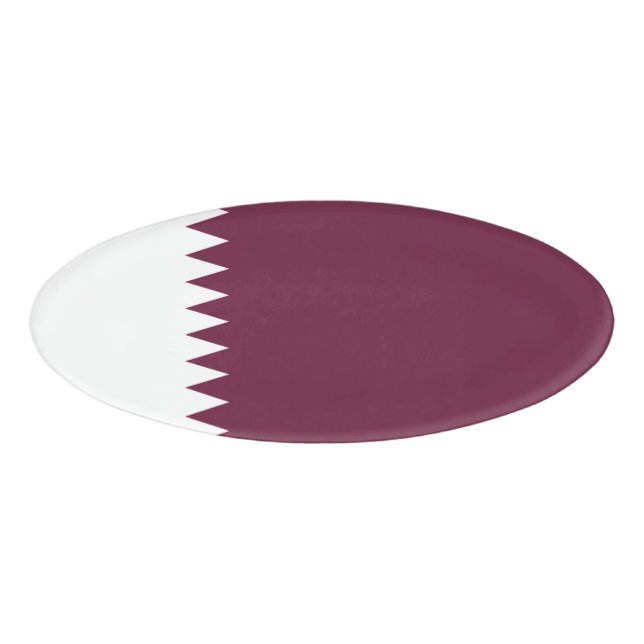 Katar-Flagge Namenschild (Vorderseite)