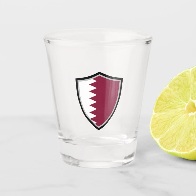 Katar-Flagge Schnapsglas (Vorderseite)