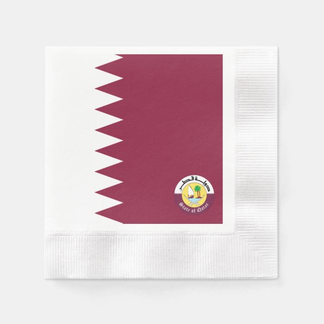 Katar-Flaggenemblem Serviette (Vorderseite)