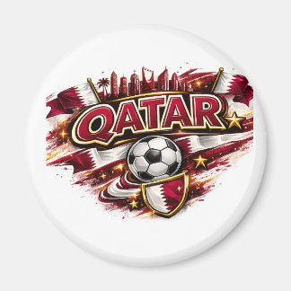 Katar Fußball-Fan-Tasse | Patriotischer Fußballanh Magnet