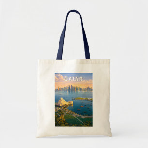Katar Illustration Reise Kunst Vintage Tragetasche