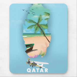 Katar illustriertes Reiseplakat Druck Mousepad