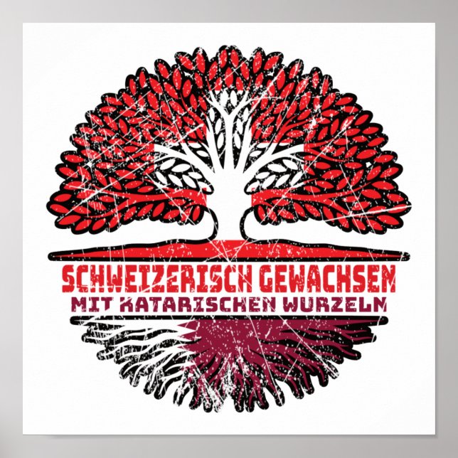 Katar Katarer Schweizer Schweiz Baum Wurzel Poster (Vorne)
