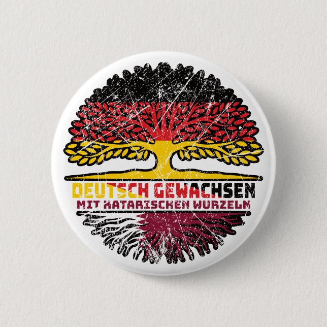 Katar Katarisch Deutsch Deutschland Baum Wurzel Button (Vorderseite)