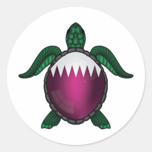 Katar-Schildkrötenflagge Runder Aufkleber