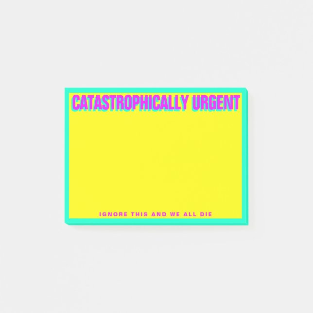 KATASTROPHISCHER URGENT (gelb) Post-it Klebezettel (Vorderseite)