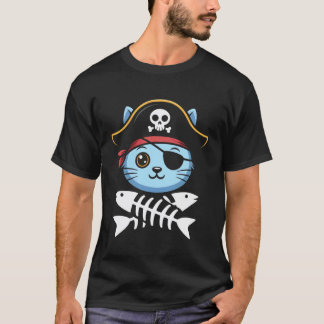 Kataten-Pirat-Skelett-Freeboater-Bootsmann Boot Ka T-Shirt