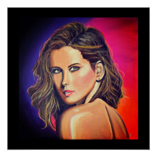 Kate Beckinsale Portrait to Pop Art Style Poster