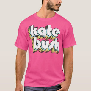 Kate Bush Retro Rainbow Typografie verblasster Sti T-Shirt