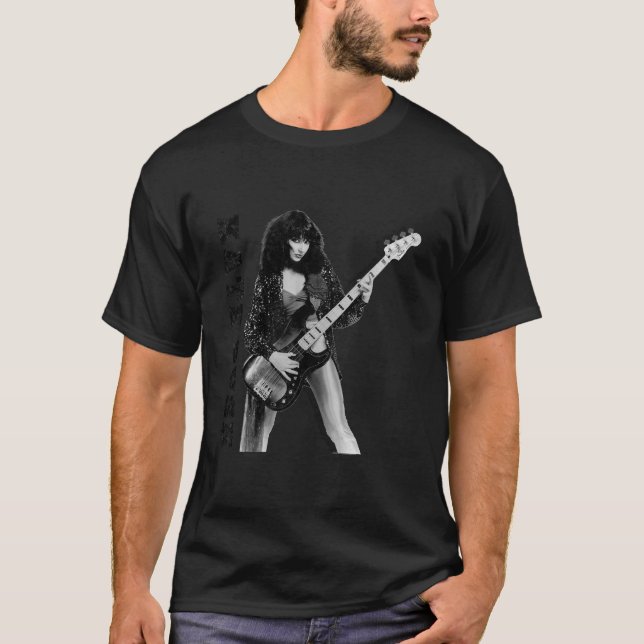Kate Bush spielt Bass-komisches Geschenk T-Shirt (Vorderseite)