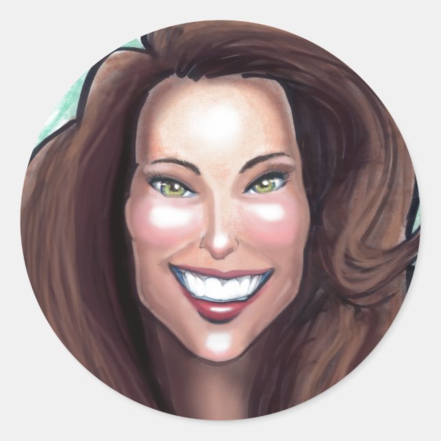 Kate Middleton Caricature Runder Aufkleber (Vorderseite)