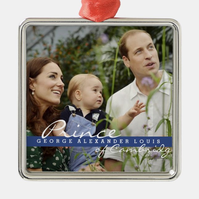 Kate Middleton Prinz George Ornament Aus Metall (Vorne)