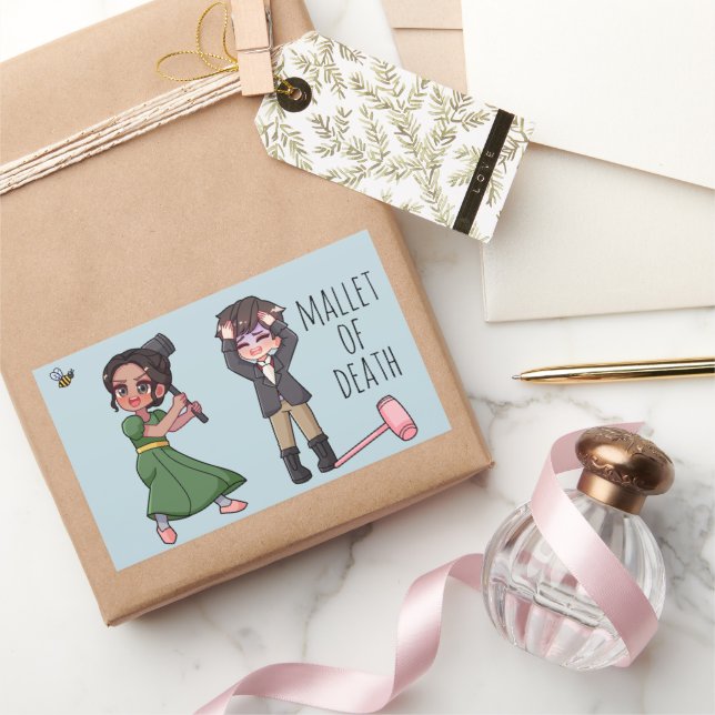 Kate Sharma und Anthony Pall Ball Coffee Tasse Rechteckiger Aufkleber (Schenken)