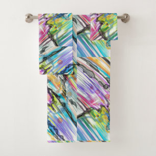 KATEGORIE FIVES SWIRLING ABSTRAKT ART DESIGN BADHANDTUCH SET