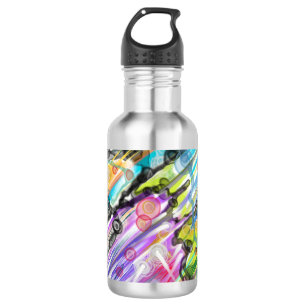 KATEGORIE FIVES SWIRLING ABSTRAKT ART DESIGN EDELSTAHLFLASCHE