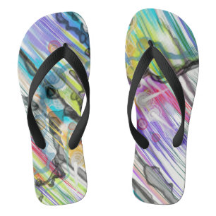 KATEGORIE FIVES SWIRLING ABSTRAKT ART DESIGN FLIP FLOPS