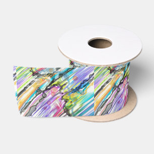 KATEGORIE FIVES SWIRLING ABSTRAKT ART DESIGN SATINBAND