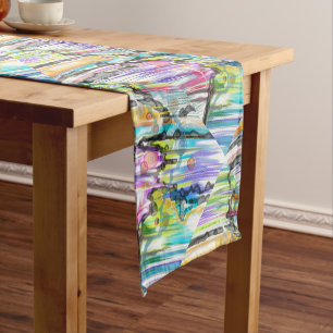 KATEGORIE FIVES SWIRLING ABSTRAKT ART Table Runner Kurzer Tischläufer