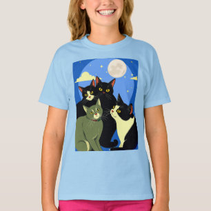Kater auf Beutefang unter dem Vollmond  T-Shirt