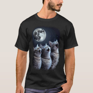 Kater heulen am Mond Amerikanische Kurzhaarkatze T-Shirt