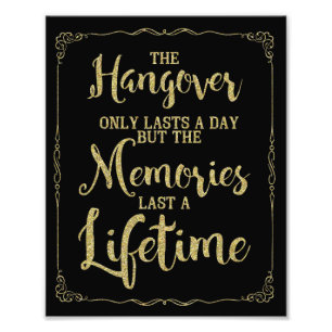 Kater Party-Schild, Hochzeitsschild, Goldener Glit Fotodruck