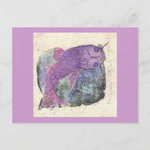 Katfische springen postkarte