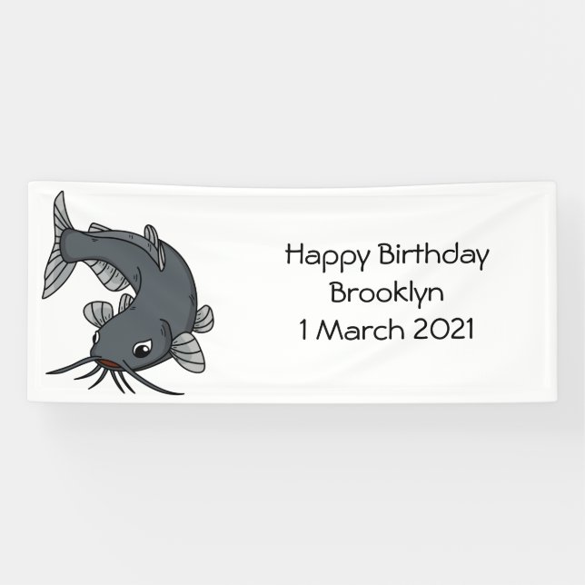 Katfish Cartoon Illustration Banner (Horizontal)