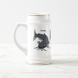 Katfish Cartoon Illustration Bierglas