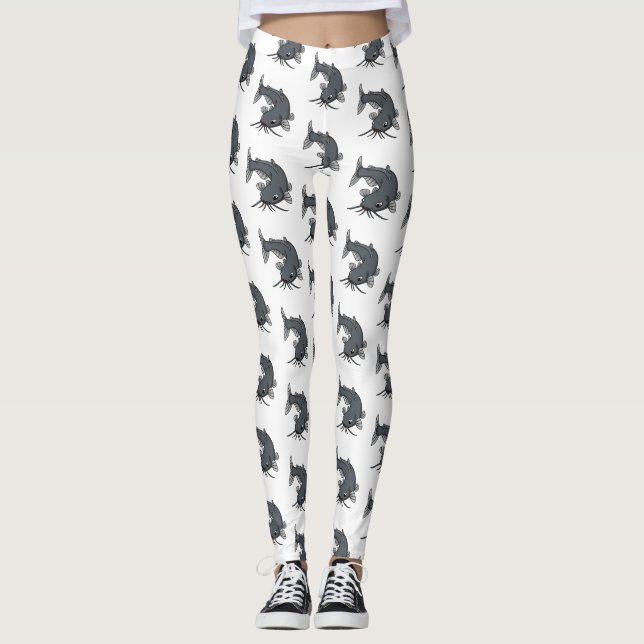 Katfish Cartoon Illustration Leggings (Vorderseite)