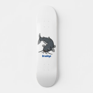Katfish Cartoon Illustration Skateboard