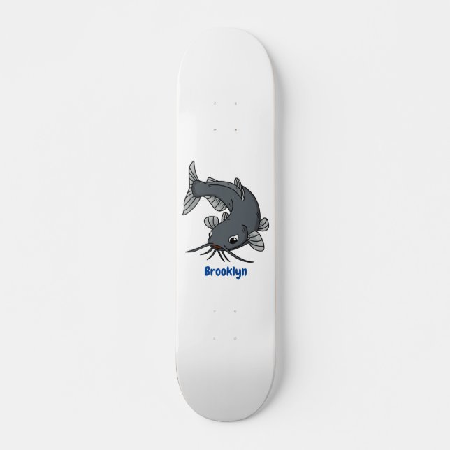 Katfish Cartoon Illustration Skateboard (Vorne)