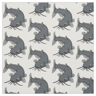 Katfish Cartoon Illustration Stoff