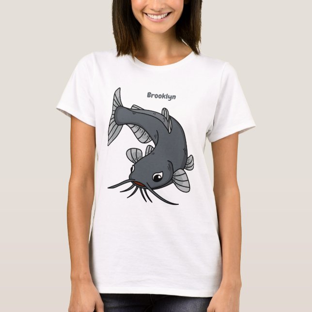 Katfish Cartoon Illustration T-Shirt (Vorderseite)