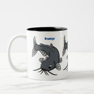 Katfish Cartoon Illustration Zweifarbige Tasse