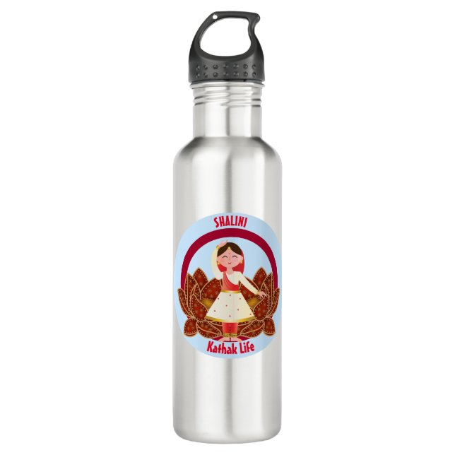 Kathak Dance Water Flasche mit Namen Edelstahlflasche (Vorderseite)