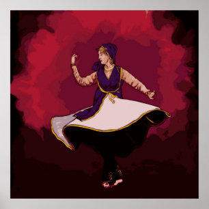 Kathak-Tänzer - eine Solo-Performance in Vektor Poster