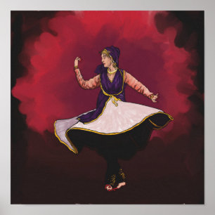 Kathak-Tänzer - eine Solo-Performance Poster
