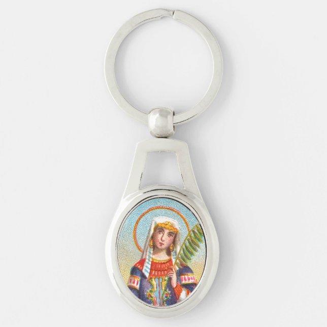 Katharina von Alexandria in ägyptischem Kleid Schlüsselanhänger (Vorderseite)