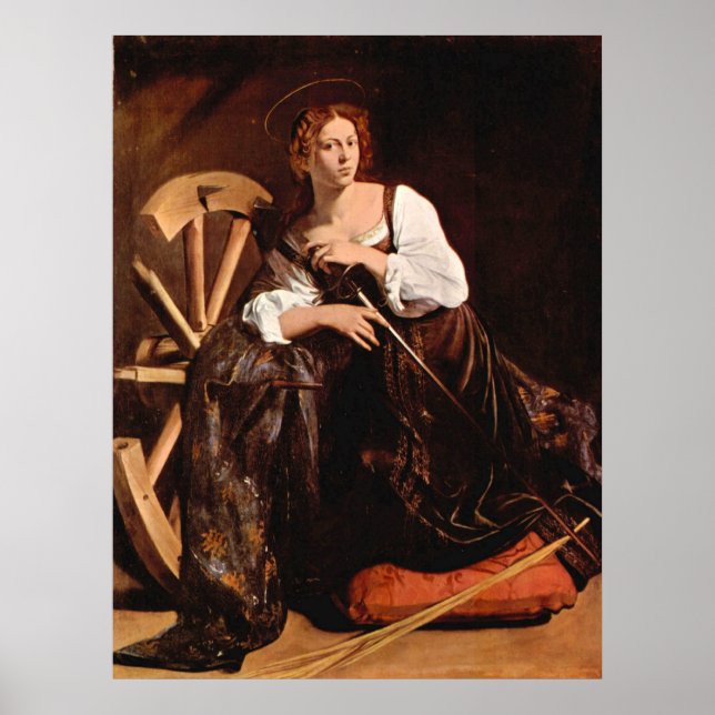 Katharina von Alexandria von Caravaggio Poster (Vorne)