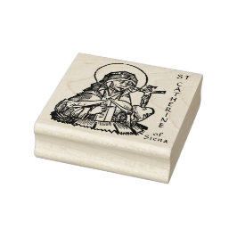 Katharina von Siena mit Crucifix-Topped Herz Gummistempel
