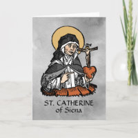 Katharina von Siena mit Crucifix-Topped Herz