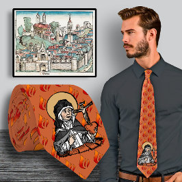 Katharina von Siena mit Crucifix-Topped Herz Krawatte